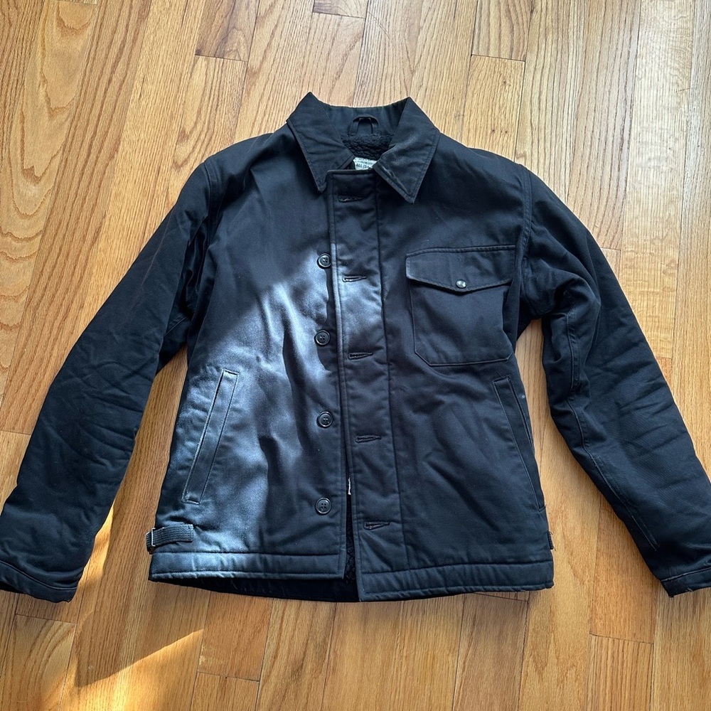 Buzz Ricksons’s William Gibson Collection A-2 Deck Jacket Black RARE 34-36 Small